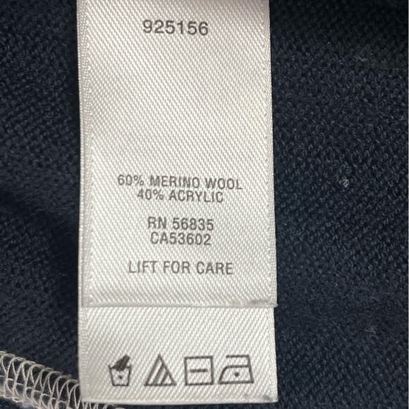 Cabelas Merino Wool Full Zip Ski Sweater Mens Large Blue Nordic Mock Neck Knit - Picture 5 of 9